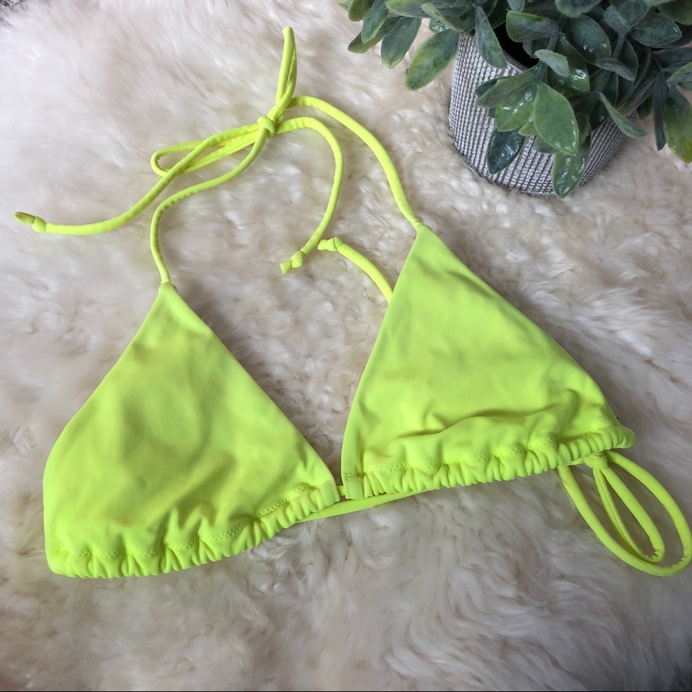 Victoria’s Secret Neon Yellow Triangle Bikini Top